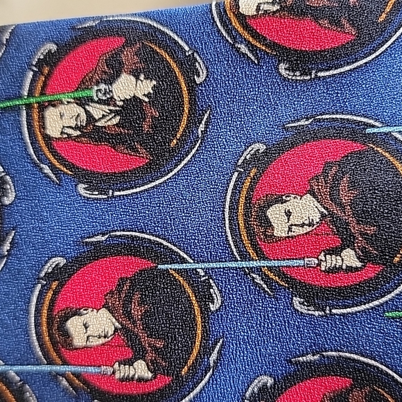 VINTAGE Star Wars  Obi Wan Kanobi Neck Tie Star Wars Bundle Jedi Repeat  Navy - Picture 11 of 15